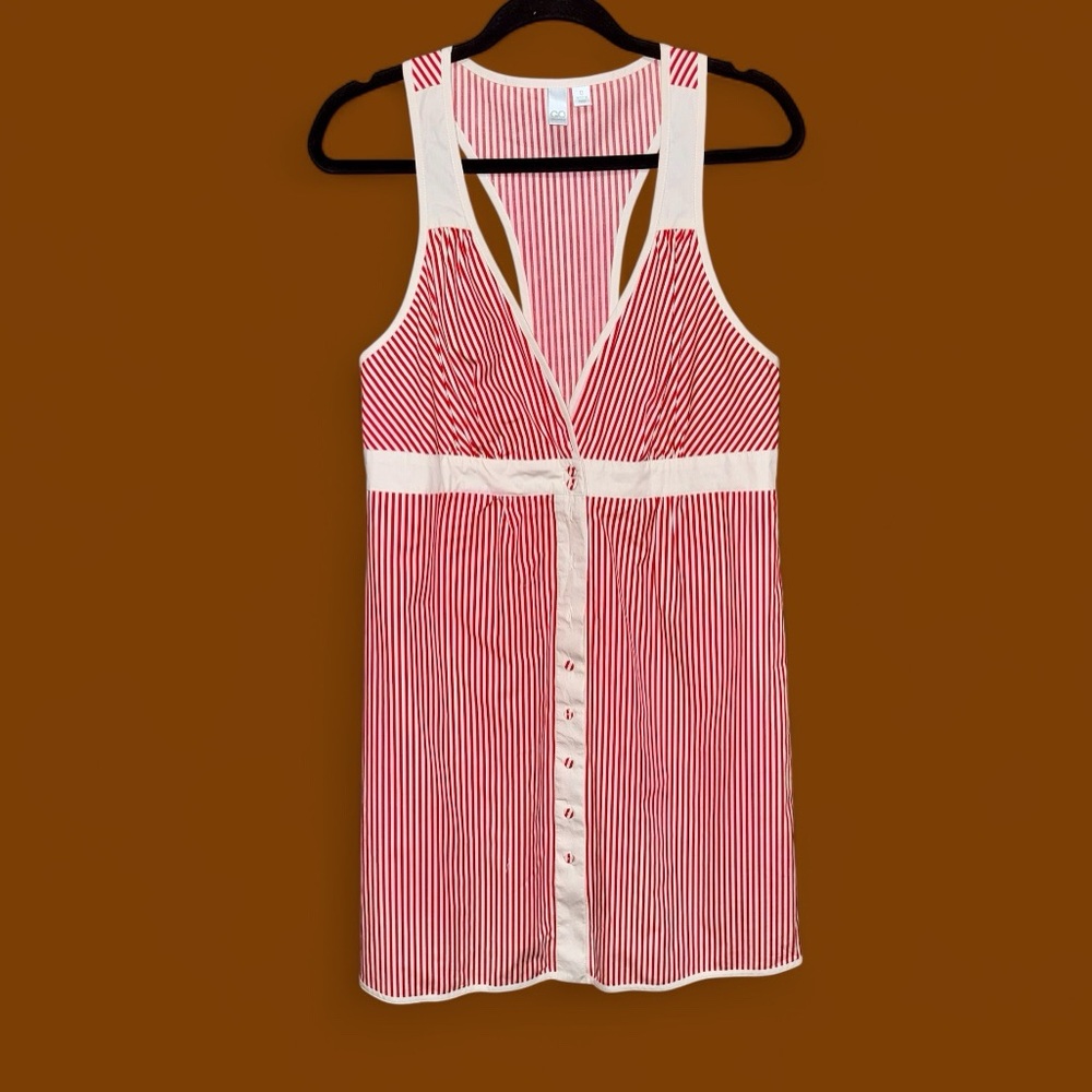 NWT Go International Red and White Striped Midi Dress
